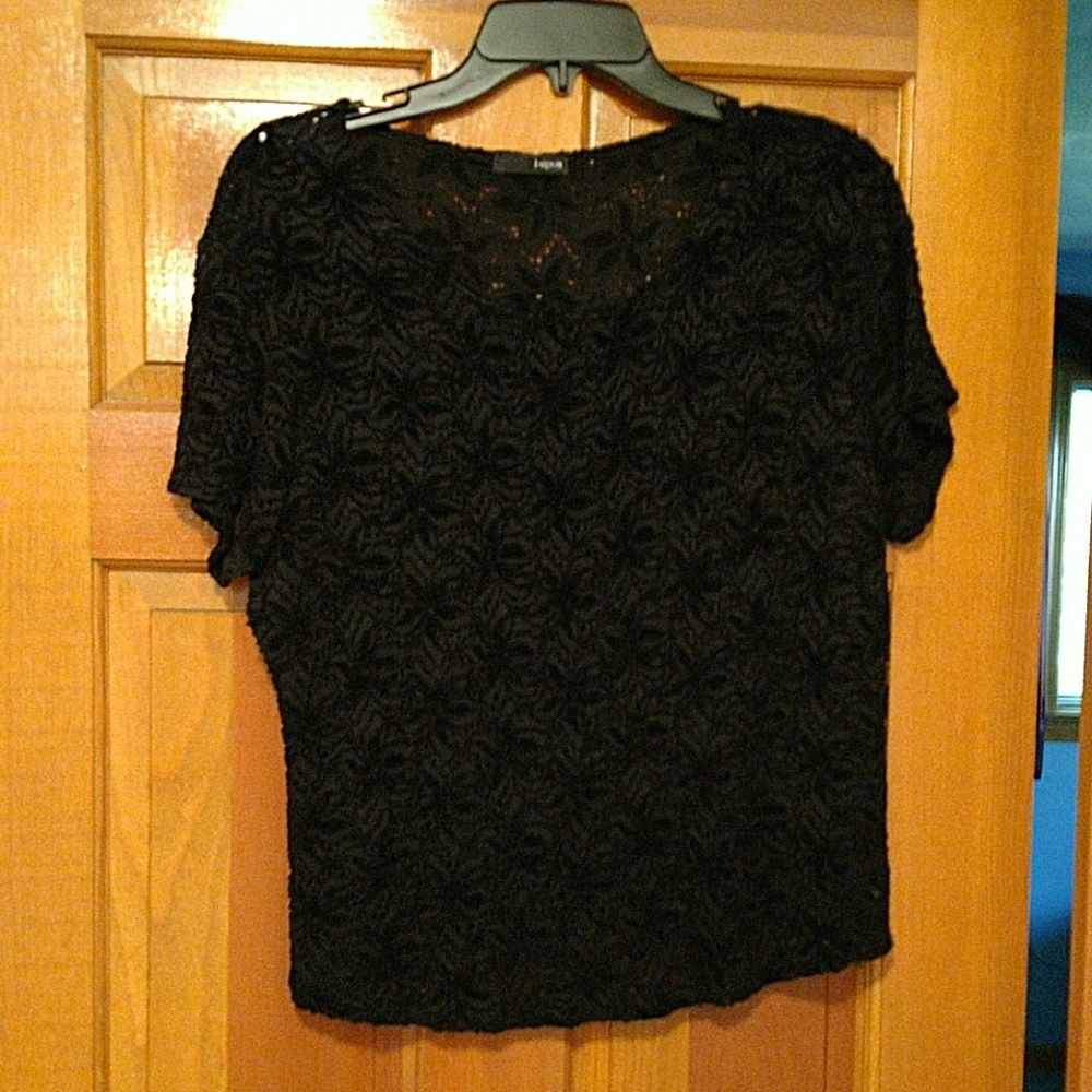 Black lace over a tank front