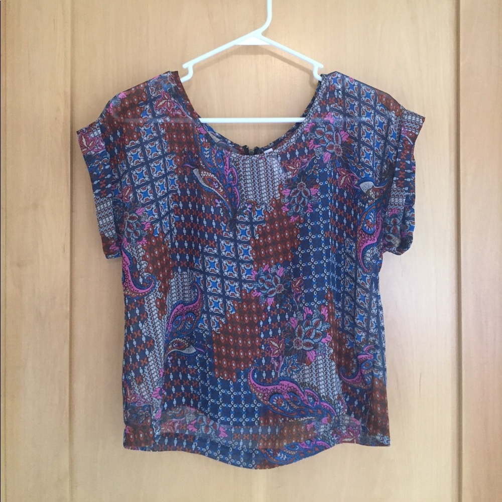 Xhiliration sheer top