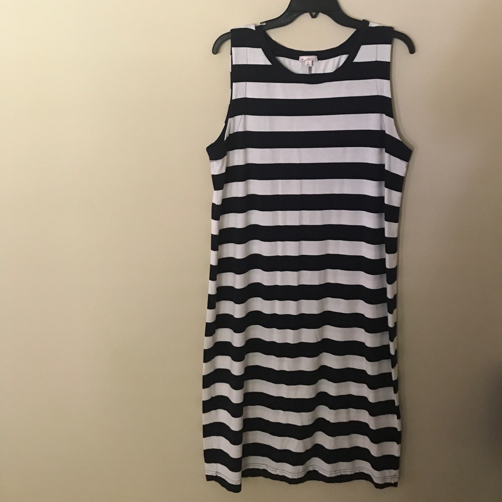 Striped Sleeveless Midi Dress