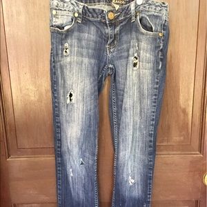 Distressed Faded Jeans