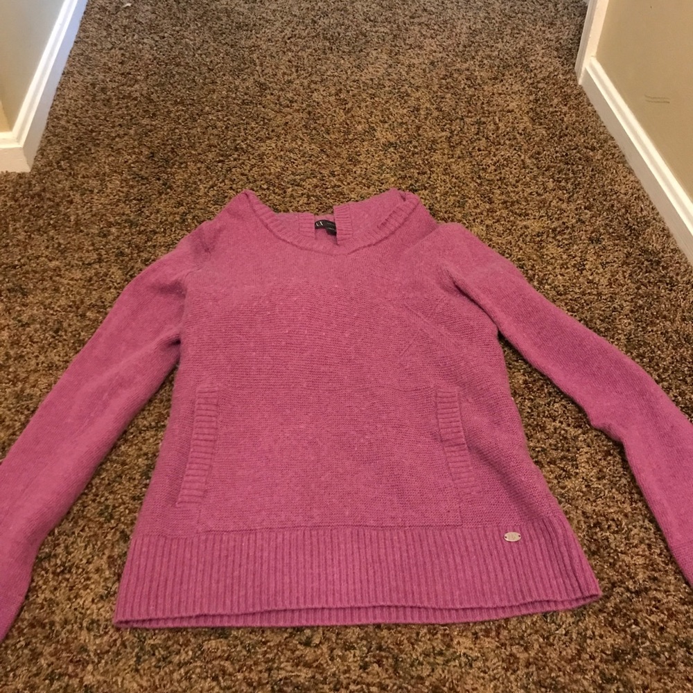 Pink Hooded Armani Exchange Sweater