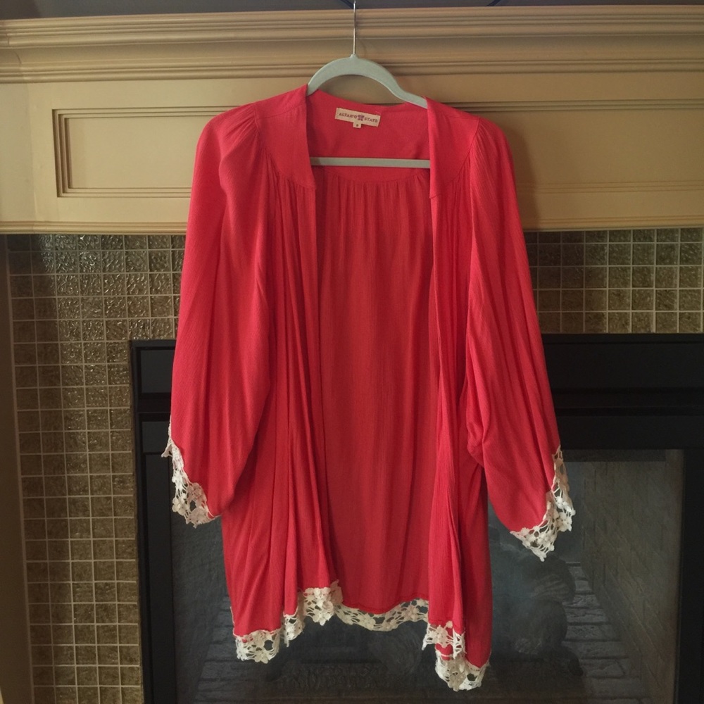 Red and cream Altar'd State tunic