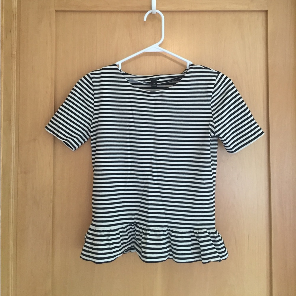 J. Crew striped peplum top