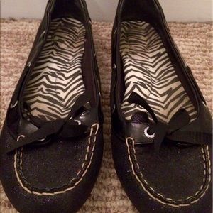 Sperry Black Sparkle Flat