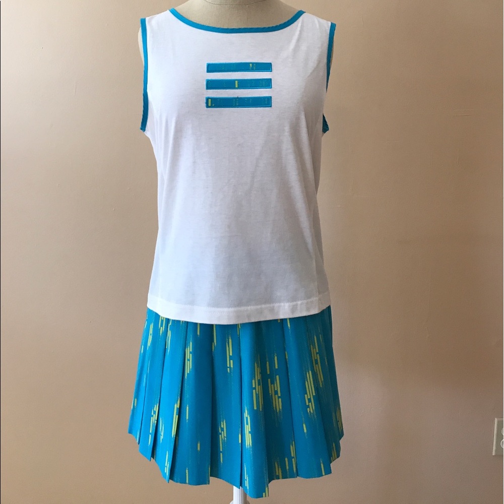 LBH Turquoise & White Tennis Top & Pleated Skirt
