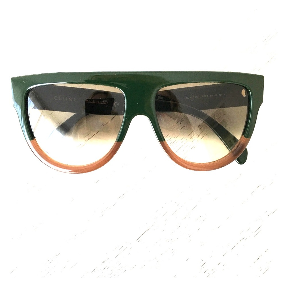 Celine two tone green//brown sunglasses.
