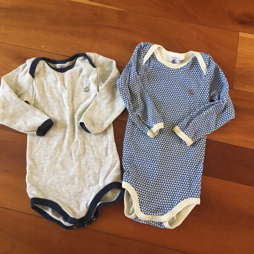Petit Bateau boy bodysuits long sleeve 18 months