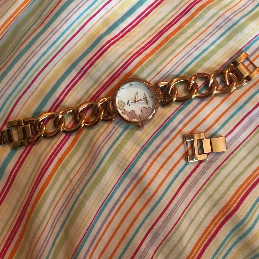 Rose Gold Watch with Flower Detailing