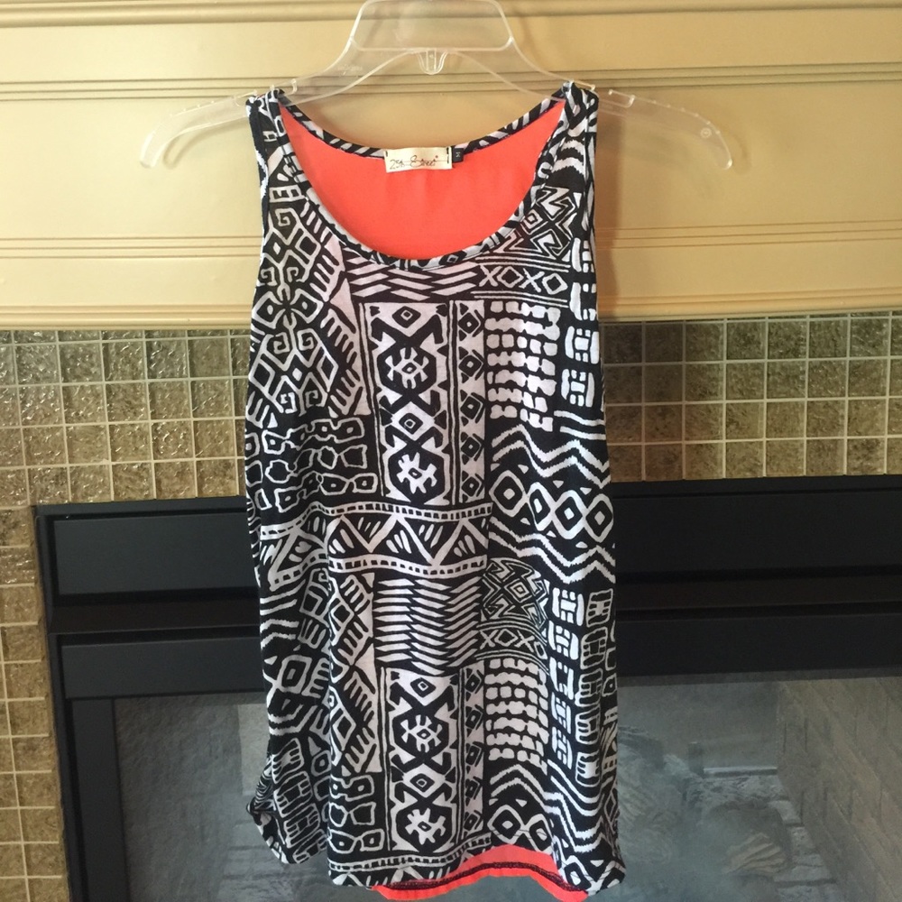 Black, white, and orange tank top