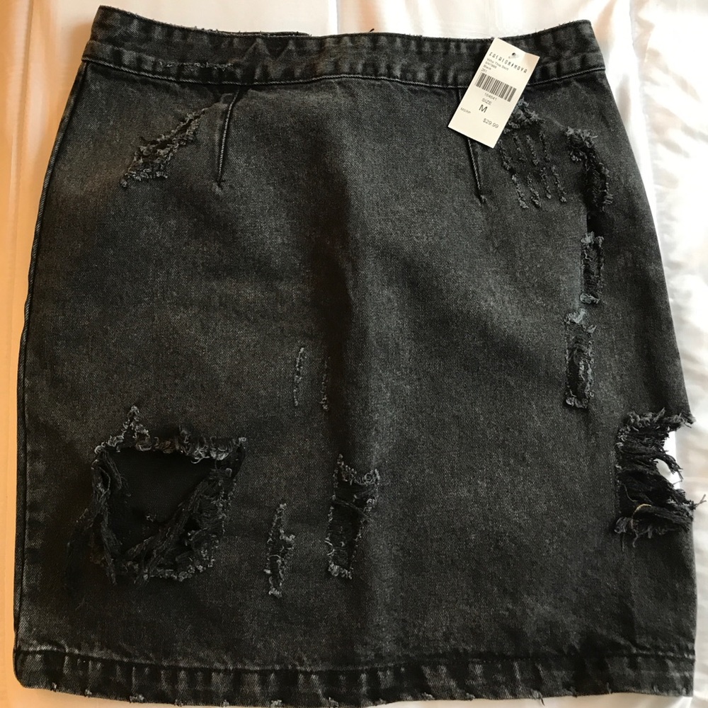 Black Denim Skirt