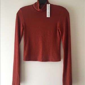 NWT Alice & Olivia Turtleneck Shirt Blouse Top Zip