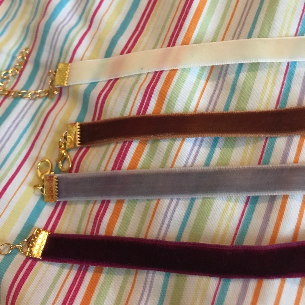 4 Velvet Choker Necklaces