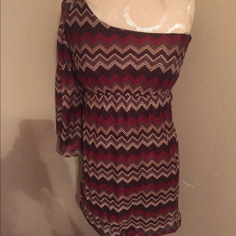 Judith March One Shoulder Bell Sleeve Dress