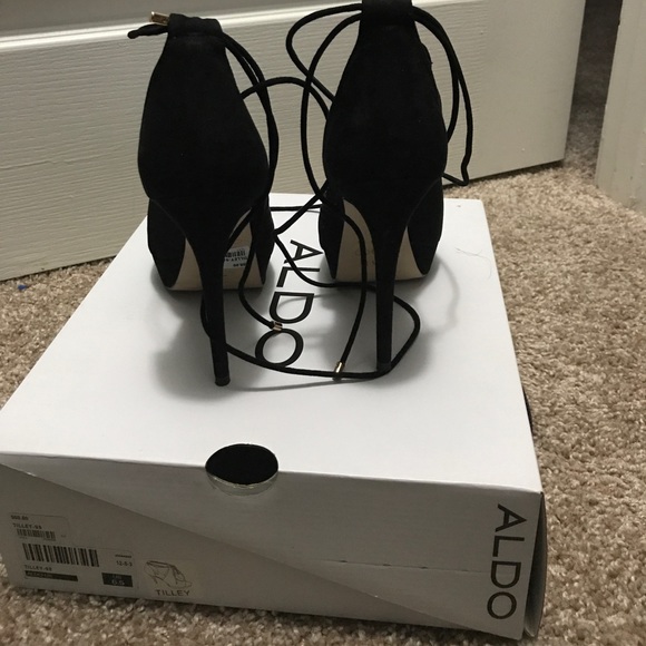 ALDO TIE UP PEEP TOE  high heel SANDALS - Picture 3 of 4