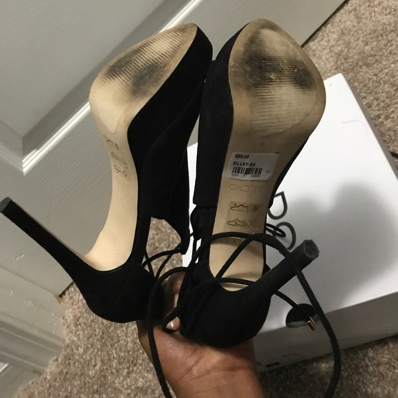 ALDO TIE UP PEEP TOE  high heel SANDALS - Picture 4 of 4