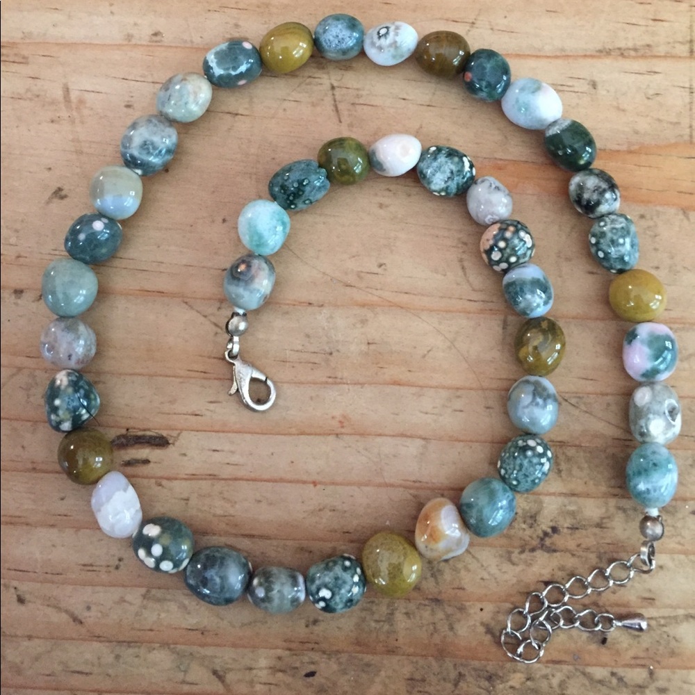 Polished stone necklace