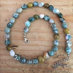 Polished stone necklace