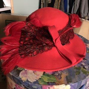 Red and black hat