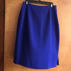 Blue straight pencil skirt