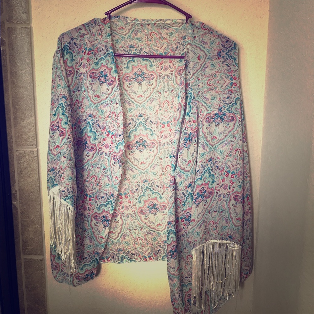 Boutique sheer Paisley cover with frindge
