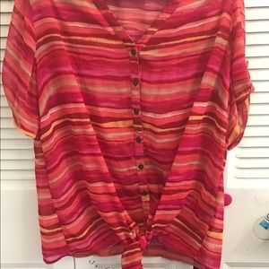 Dressbarn Tie Front Top