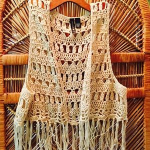 Boho Shabby Rustic Style Macrame Vest