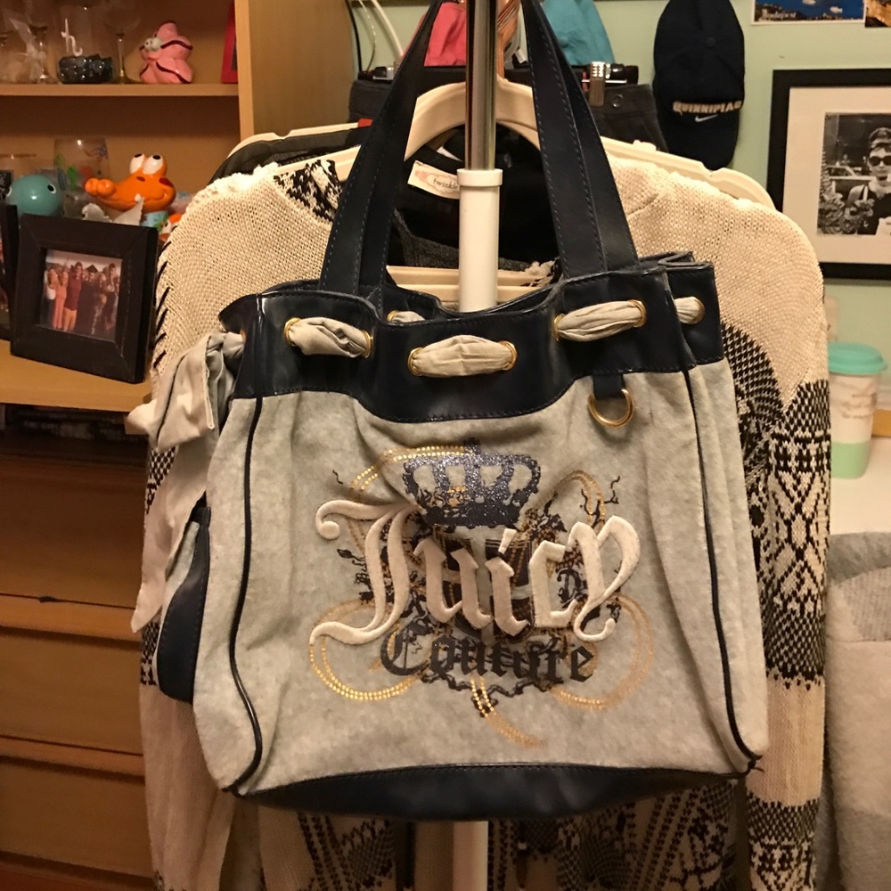 Juicy couture gray velour tote GREAT condition