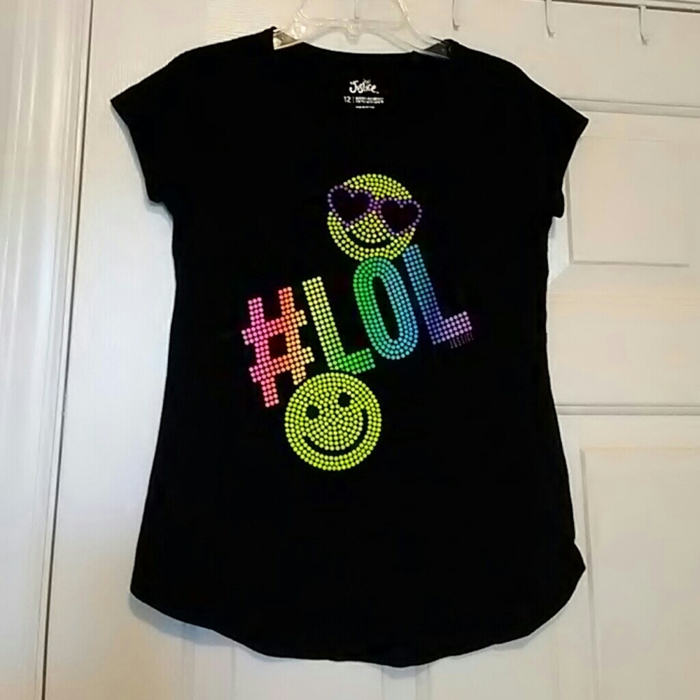 Justice Emoji Top Size 12 Black