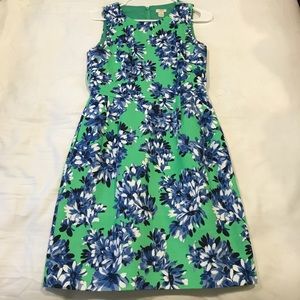 Beautiful green/blue floral J-crew dress - size 2