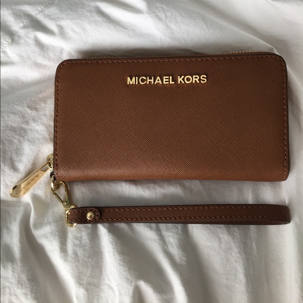 Tan, leather Michael Kors wallet