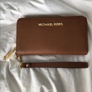 Tan, leather Michael Kors wallet