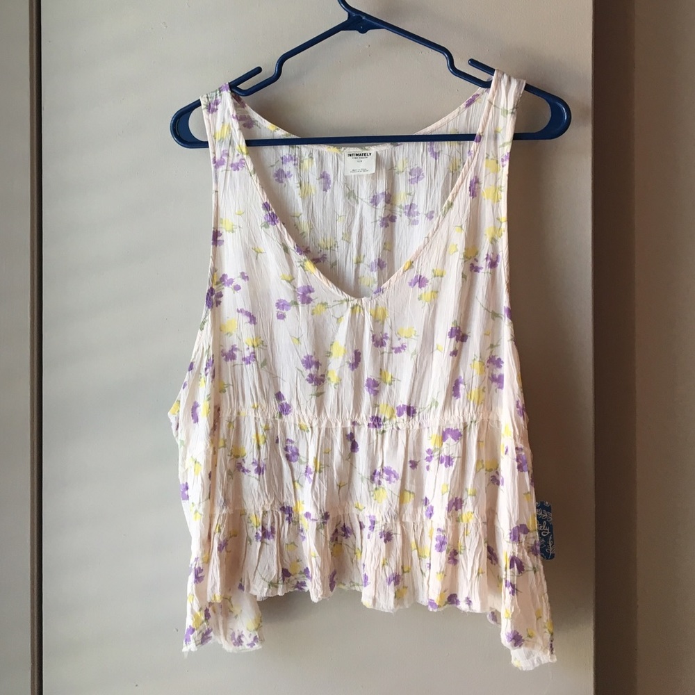 Free People Floral Crop Tank NWT
