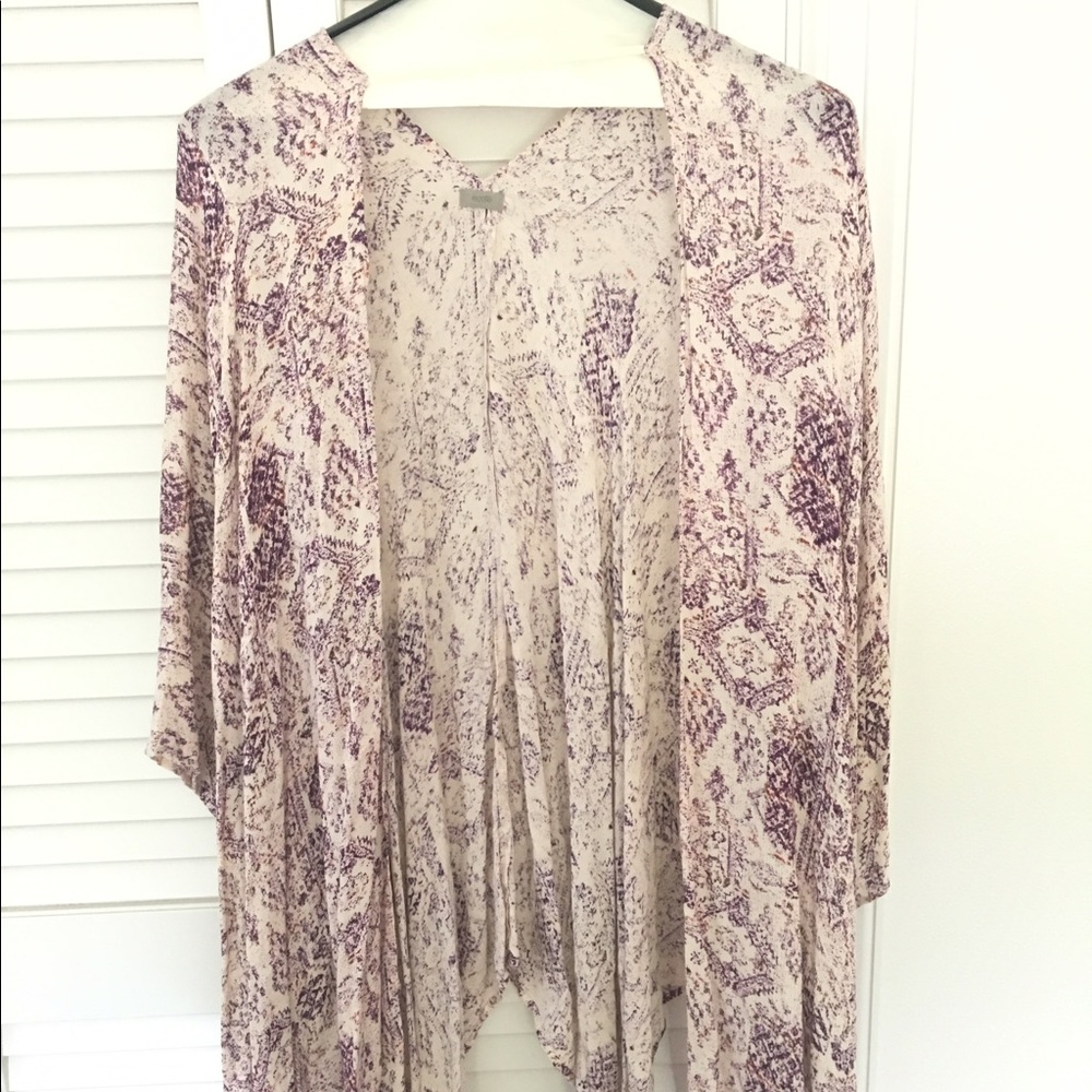 Boho print cardigan.