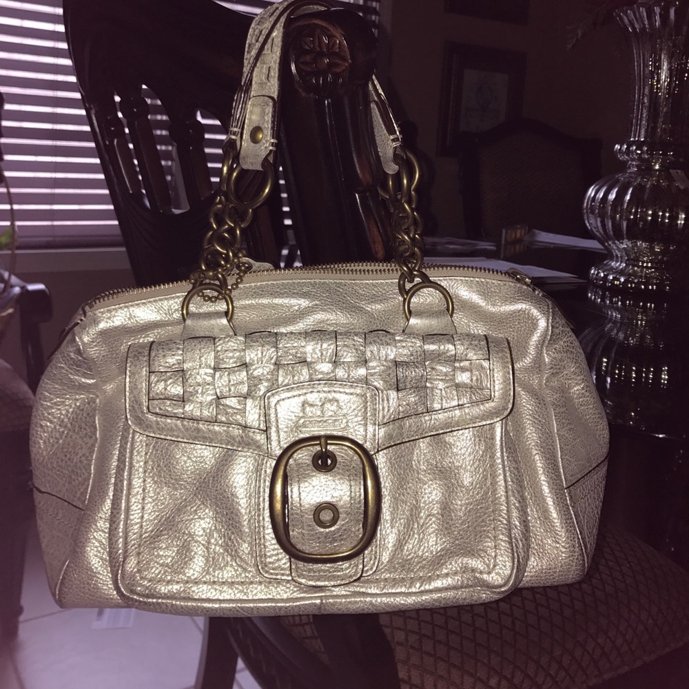 Silver Coach Handbag