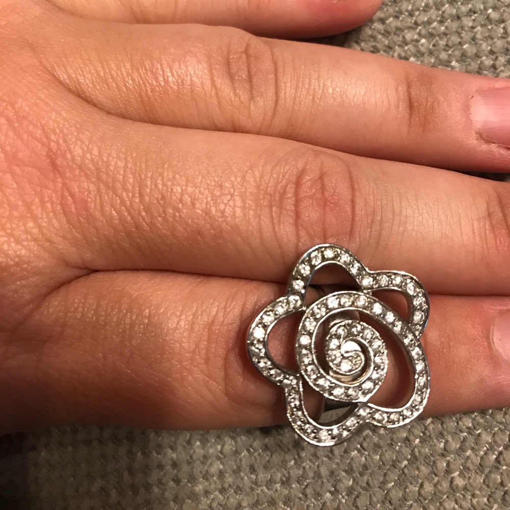 CZ encrusted flower ring