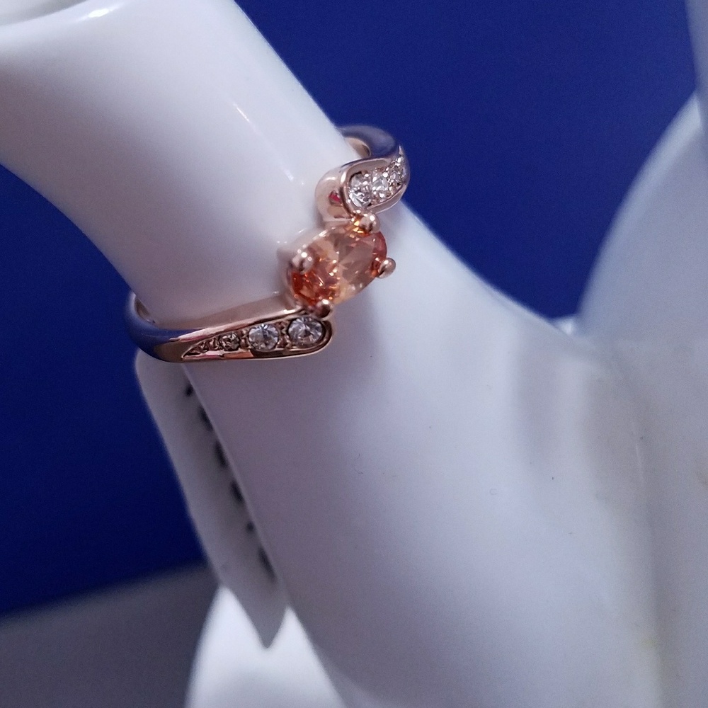 18K Gold Plated Orange Australian Crystal Ring