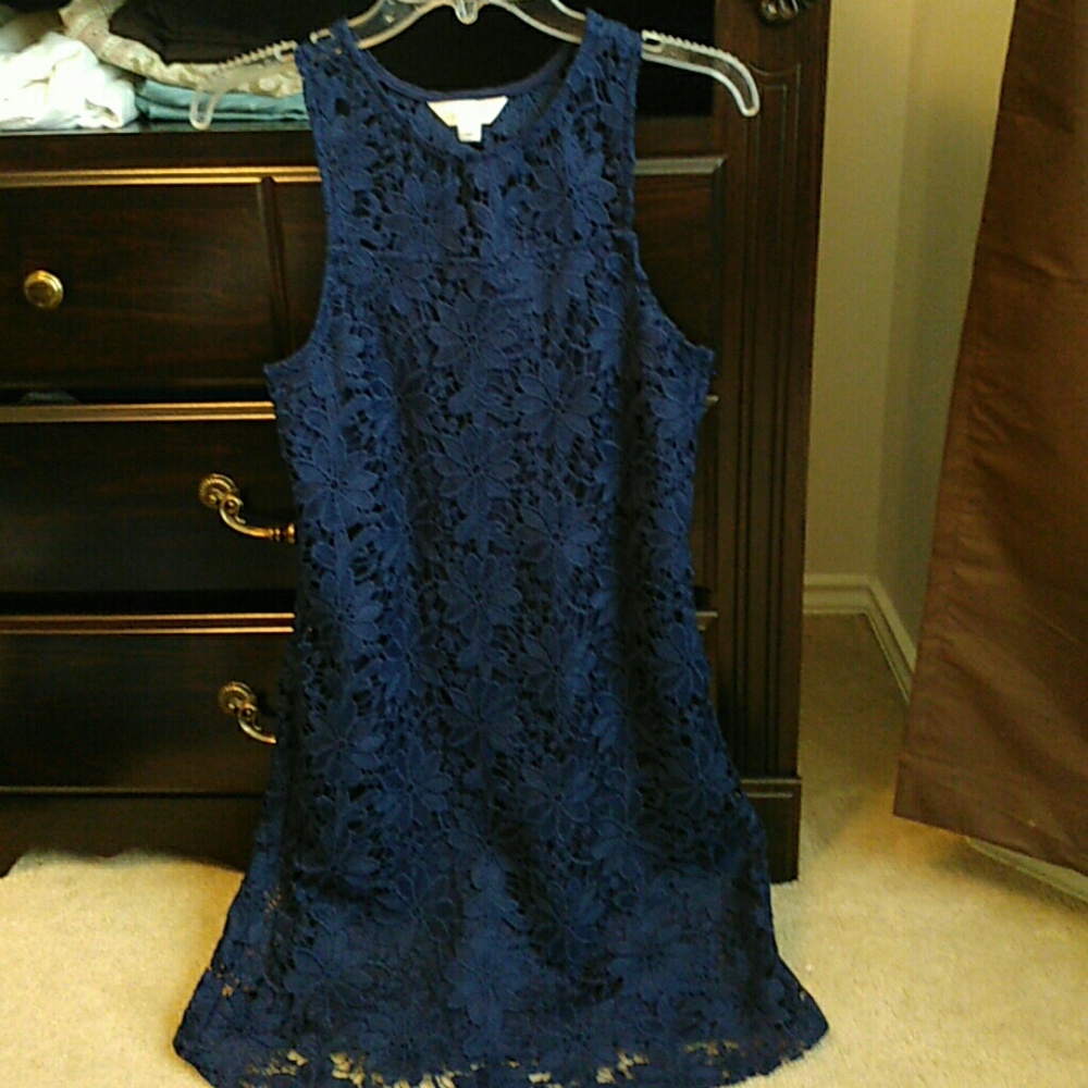 Navy Blue Lace Dress