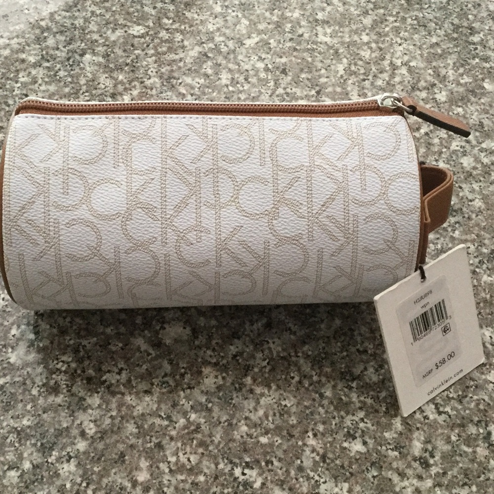 Calvin Klein logo monogram makeup bag.