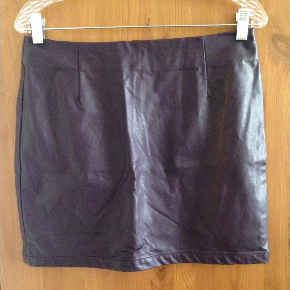 Faux Leather Purple Mini Skirt