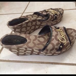 Authentic Coach Clarrisa Wedges size 6 1/2