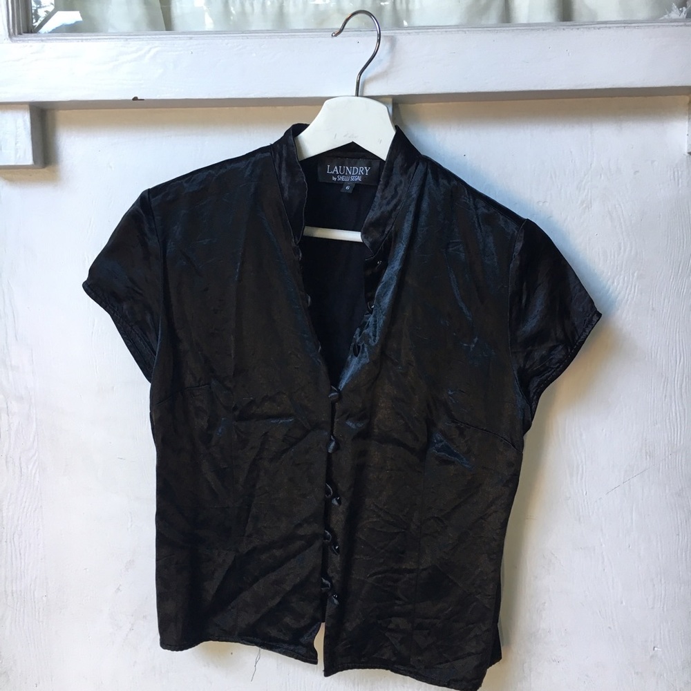 Black Silk Button up