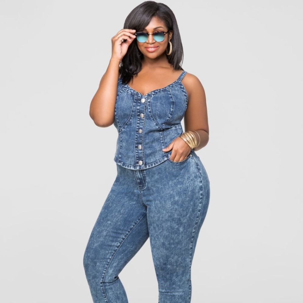 Ashley Stewart Acid Wash Skinny Jean
