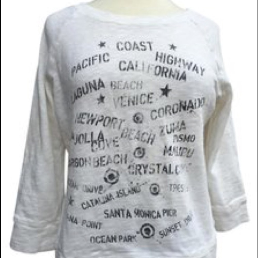J Crew California Beaches Cotton 3/4 sleeves