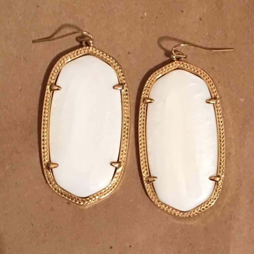 White Danielle Kendra Scott Earrings