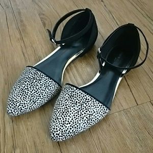 Banana Republic Calf Hair Flats w/ankle strap