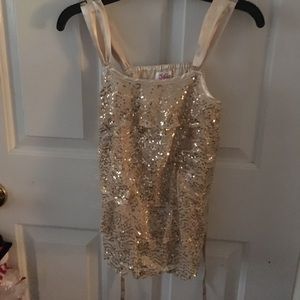 Justice Sparkly Gold Dressy Girls Top