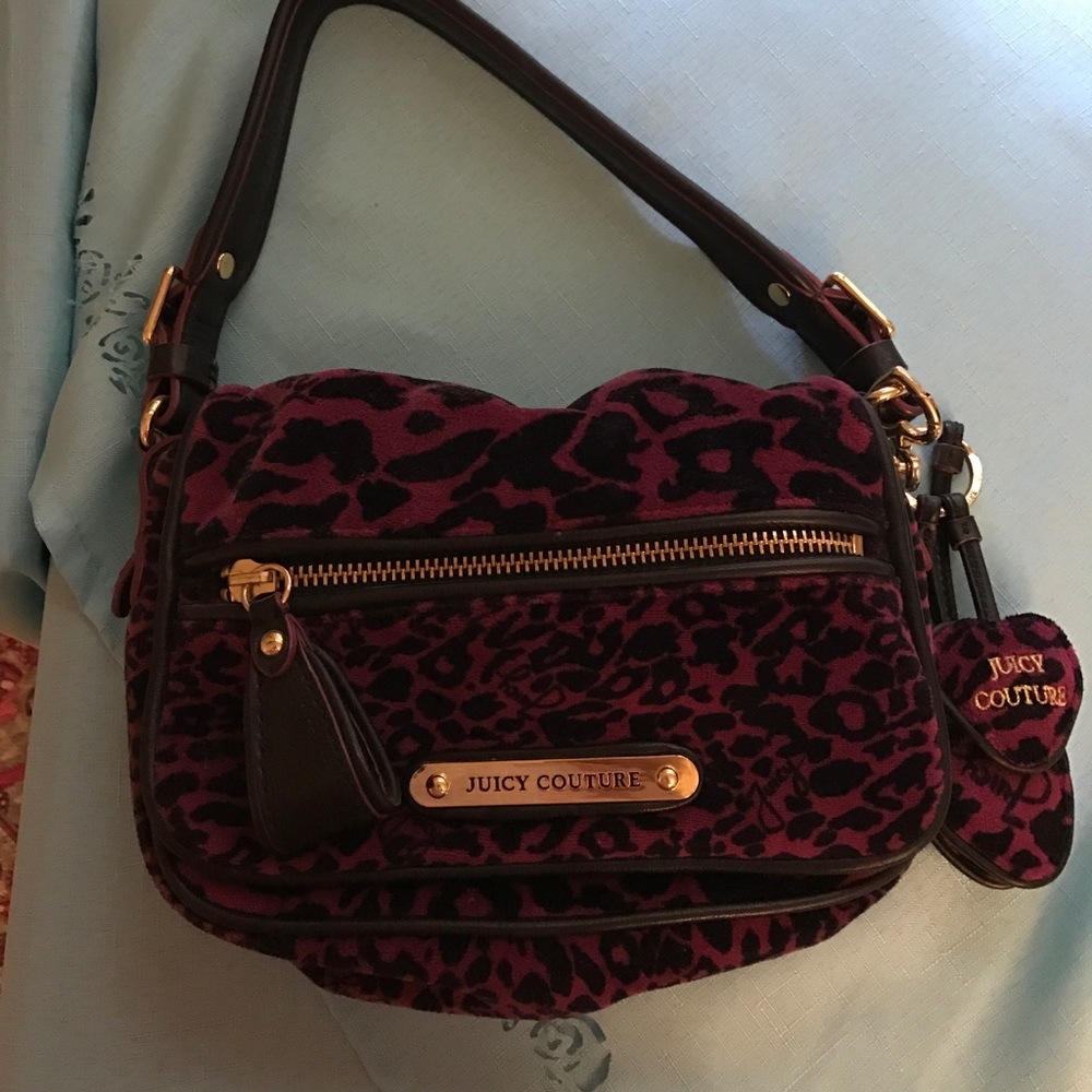 Juicy pink cheetah velour bag