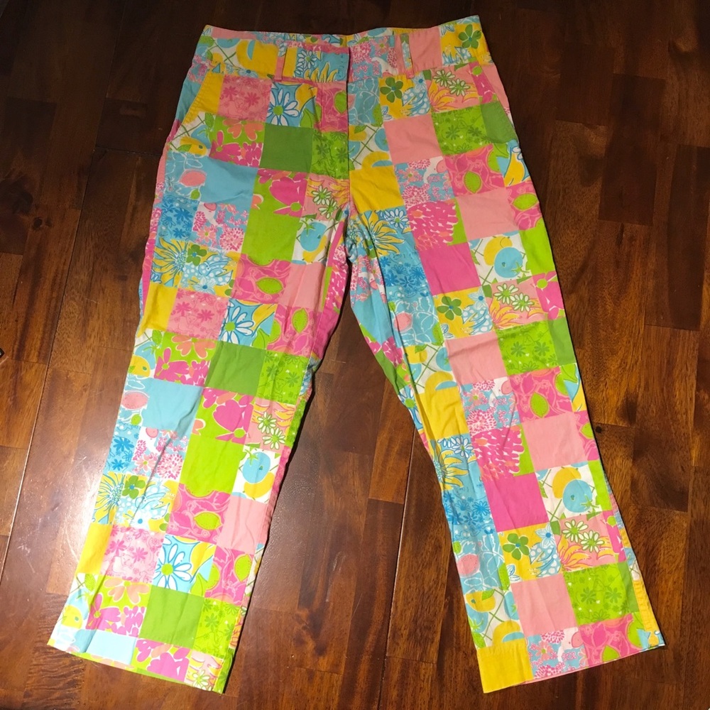 Lilly Pulitzer rainbow patch capri pants