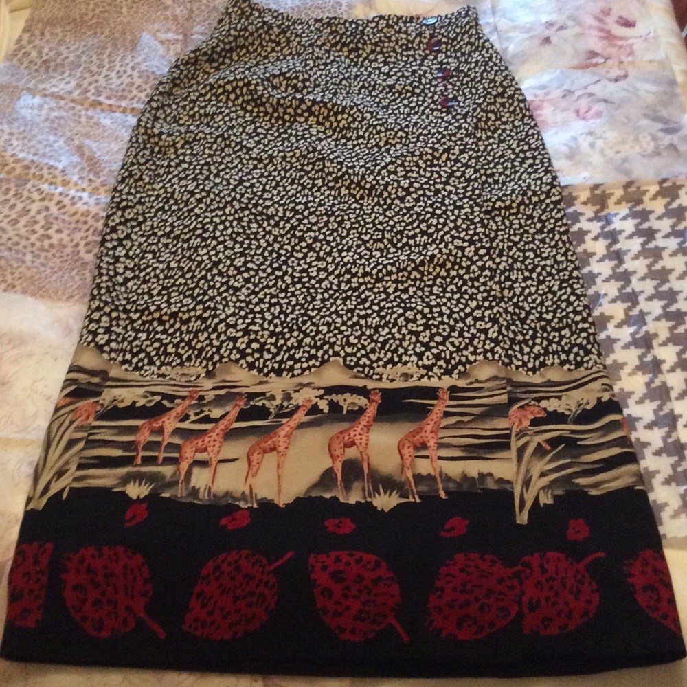 Safari print maxi skirt