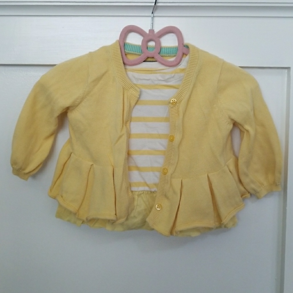 Baby shirt with matching cardigan